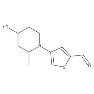 rac-4-[(2R,4R)-4-hydroxy-2-methylpiperidin-1-yl]thiophene-2-carbaldehyde Structure