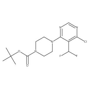 1-Piperazinecarboxylic acid, 4-[6-chloro-5-(difluoromethyl)-4-pyrimidinyl]-, 1,1-dimethylethyl ester结构式
