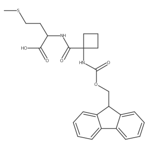 (2R)-2-{[1-({[(9H-fluoren-9-yl)methoxy]carbonyl}amino)cyclobutyl]formamido}-4-(methylsulfanyl)butanoic acid结构式