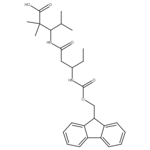 3-[(3R)-3-({[(9H-fluoren-9-yl)methoxy]carbonyl}amino)pentanamido]-2,2,4-trimethylpentanoic acid结构式