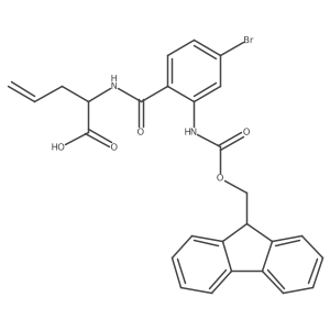 2-{[4-bromo-2-({[(9H-fluoren-9-yl)methoxy]carbonyl}amino)phenyl]formamido}pent-4-enoic acid Structure