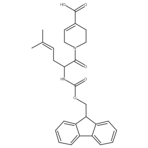1-[2-({[(9H-fluoren-9-yl)methoxy]carbonyl}amino)-5-methylhex-4-enoyl]-1,2,3,6-tetrahydropyridine-4-carboxylic acid Structure
