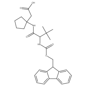 2-{1-[2-({[(9H-fluoren-9-yl)methoxy]carbonyl}amino)-3,3-dimethylbutanamido]cyclopentyl}acetic acid Structure