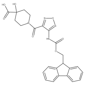 1-[4-({[(9H-fluoren-9-yl)methoxy]carbonyl}amino)-1,2,5-oxadiazole-3-carbonyl]-4-hydroxypiperidine-4-carboxylic acid Structure