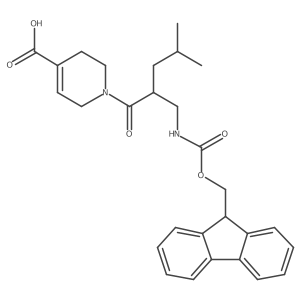 1-{2-[({[(9H-fluoren-9-yl)methoxy]carbonyl}amino)methyl]-4-methylpentanoyl}-1,2,3,6-tetrahydropyridine-4-carboxylic acid Structure