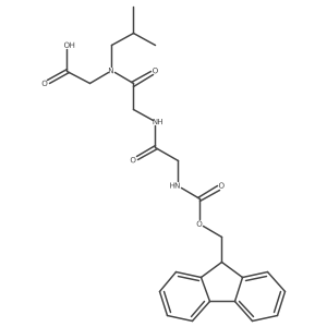 2-{2-[2-({[(9H-fluoren-9-yl)methoxy]carbonyl}amino)acetamido]-N-(2-methylpropyl)acetamido}acetic acid结构式