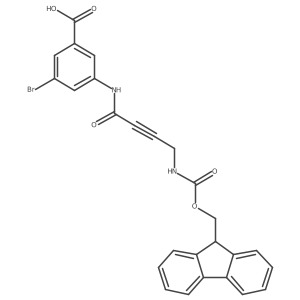 3-bromo-5-[4-({[(9H-fluoren-9-yl)methoxy]carbonyl}amino)but-2-ynamido]benzoic acid Structure