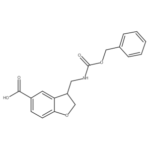 3-({[(Benzyloxy)carbonyl]amino}methyl)-2,3-dihydro-1-benzofuran-5-carboxylic acid结构式