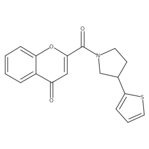 2-(3-(thiophen-2-yl)pyrrolidine-1-carbonyl)-4H-chromen-4-one Structure