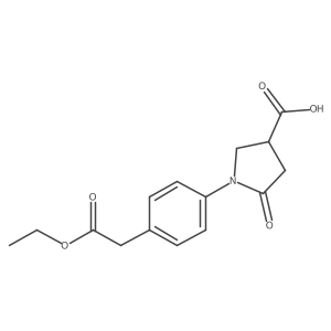 1-[4-(2-Ethoxy-2-oxoethyl)phenyl]-5-oxopyrrolidine-3-carboxylic acid结构式