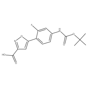 5-(4-{[(Tert-butoxy)carbonyl]amino}-2-fluorophenyl)-1,2-oxazole-3-carboxylic acid结构式