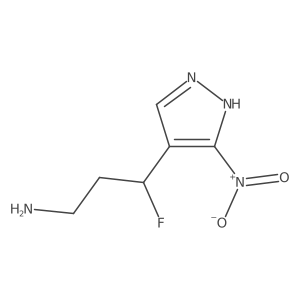 3-fluoro-3-(3-nitro-1H-pyrazol-4-yl)propan-1-amine结构式