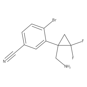 3-[1-(Aminomethyl)-2,2-difluorocyclopropyl]-4-bromobenzonitrile结构式