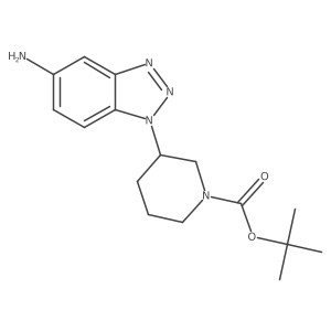 tert-butyl 3-(5-amino-1H-1,2,3-benzotriazol-1-yl)piperidine-1-carboxylate结构式