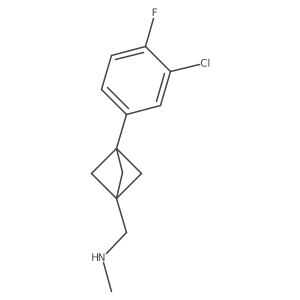 {[3-(3-Chloro-4-fluorophenyl)bicyclo[1.1.1]pentan-1-yl]methyl}(methyl)amine结构式