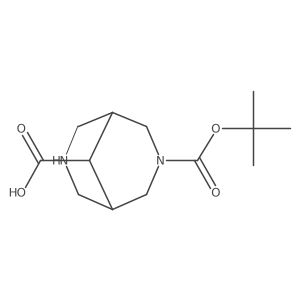 (1R,5S)-3-[(2-methylpropan-2-yl)oxycarbonyl]-3,7-diazabicyclo[3.3.1]nonane-9-carboxylic acid结构式