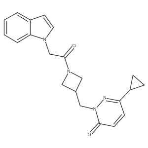 6-cyclopropyl-2-({1-[2-(1H-indol-1-yl)acetyl]azetidin-3-yl}methyl)-2,3-dihydropyridazin-3-one Structure