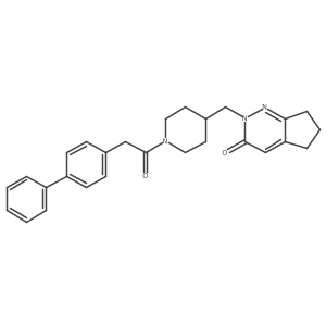 2-{[1-(2-{[1,1'-biphenyl]-4-yl}acetyl)piperidin-4-yl]methyl}-2H,3H,5H,6H,7H-cyclopenta[c]pyridazin-3-one结构式