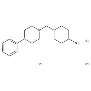 (1r,4r)-4-((4-Phenylpiperazin-1-yl)methyl)cyclohexanamine trihydrochloride Structure