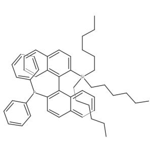 Diphenyl(2'-(trihexylsilyl)-[1,1'-binaphthalen]-2-yl)phosphane结构式