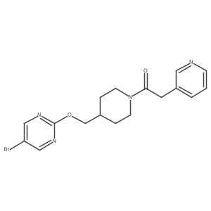 1-(4-{[(5-Bromopyrimidin-2-yl)oxy]methyl}piperidin-1-yl)-2-(pyridin-3-yl)ethan-1-one结构式