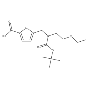 5-({[(Tert-butoxy)carbonyl](2-ethoxyethyl)amino}methyl)furan-2-carboxylic acid结构式