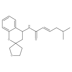(E)-4-(Dimethylamino)-N-spiro[3,4-dihydrochromene-2,3'-oxolane]-4-ylbut-2-enamide结构式