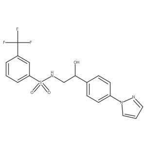 N-{2-hydroxy-2-[4-(1H-pyrazol-1-yl)phenyl]ethyl}-3-(trifluoromethyl)benzene-1-sulfonamide Structure