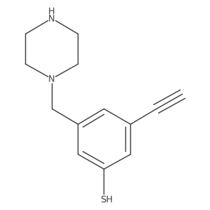 3-Ethynyl-5-[(piperazin-1-yl)methyl]benzene-1-thiol结构式