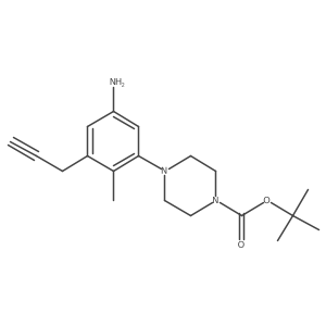Tert-butyl 4-[5-amino-2-methyl-3-(prop-2-yn-1-yl)phenyl]piperazine-1-carboxylate结构式