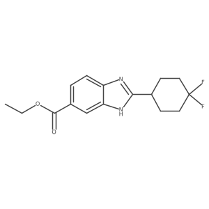 ethyl 2-(4,4-difluorocyclohexyl)-1H-1,3-benzodiazole-6-carboxylate结构式