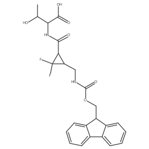 (2S,3R)-2-({3-[({[(9H-fluoren-9-yl)methoxy]carbonyl}amino)methyl]-2,2-difluorocyclopropyl}formamido)-3-hydroxybutanoic acid Structure