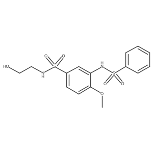 N-(2-Hydroxyethyl)-4-methoxy-3-(phenylsulfonamido)benzenesulfonamide结构式