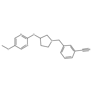 3-({3-[(5-Methoxypyrimidin-2-yl)oxy]pyrrolidin-1-yl}methyl)benzonitrile Structure