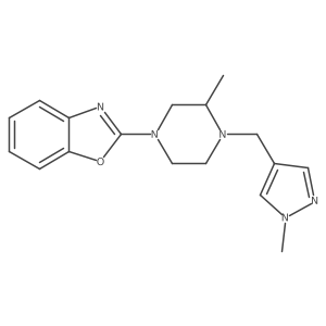 2-{3-methyl-4-[(1-methyl-1H-pyrazol-4-yl)methyl]piperazin-1-yl}-1,3-benzoxazole结构式