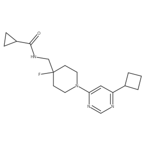 N-{[1-(6-cyclobutylpyrimidin-4-yl)-4-fluoropiperidin-4-yl]methyl}cyclopropanecarboxamide Structure