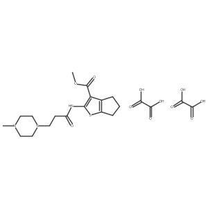 methyl 2-(3-(4-methylpiperazin-1-yl)propanamido)-5,6-dihydro-4H-cyclopenta[b]thiophene-3-carboxylate dioxalate Structure