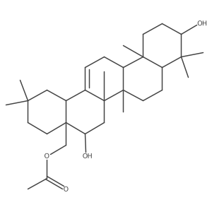 [(4aS,5R,6aR,6aS,6bR,8aR,10S,12aR,14bS)-5,10-dihydroxy-2,2,6a,6b,9,9,12a-heptamethyl-1,3,4,5,6,6a,7,8,8a,10,11,12,13,14b-tetradecahydropicen-4a-yl]methyl acetate结构式