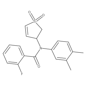 N-(3,4-dimethylphenyl)-N-(1,1-dioxido-2,3-dihydrothiophen-3-yl)-2-fluorobenzamide结构式