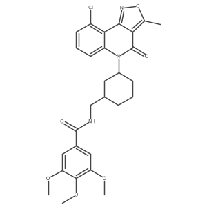 rac-N-((3-(9-chloro-3-methyl-4-oxoisoxazolo[4,3-c]quinolin-5(4H)-yl)cyclohexyl)methyl)-3,4,5-trimethoxybenzamide结构式