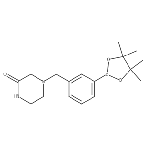 4-(3-(4,4,5,5-Tetramethyl-1,3,2-dioxaborolan-2-yl)benzyl)piperazin-2-one Structure