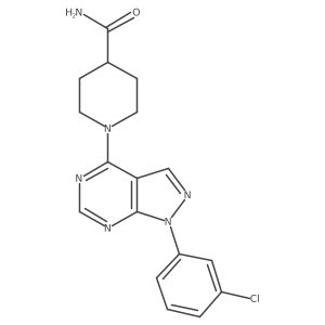 1-(1-(3-chlorophenyl)-1H-pyrazolo[3,4-d]pyrimidin-4-yl)piperidine-4-carboxamide结构式