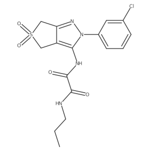 N1-(2-(3-chlorophenyl)-5,5-dioxido-4,6-dihydro-2H-thieno[3,4-c]pyrazol-3-yl)-N2-propyloxalamide结构式