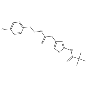 N-(4-(2-((4-chlorophenethyl)amino)-2-oxoethyl)thiazol-2-yl)pivalamide Structure