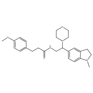 3-(4-methoxyphenyl)-N-(2-(1-methylindolin-5-yl)-2-morpholinoethyl)propanamide结构式