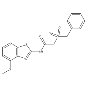 2-(benzylsulfonyl)-N-(4-(methylthio)benzo[d]thiazol-2-yl)acetamide结构式