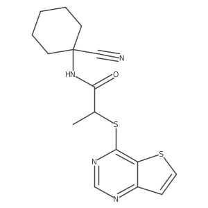 N-(1-cyanocyclohexyl)-2-{thieno[3,2-d]pyrimidin-4-ylsulfanyl}propanamide结构式
