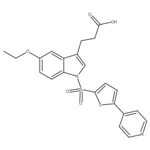3-[5-Ethoxy-1-(5-pyridin-4-yl-thiophene-2-sulfonyl)-1h-indol-3-yl]-propionic acid结构式