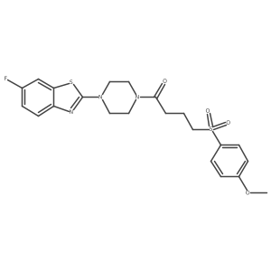 1-(4-(6-Fluorobenzo[d]thiazol-2-yl)piperazin-1-yl)-4-((4-methoxyphenyl)sulfonyl)butan-1-one结构式
