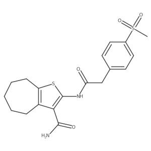 2-(2-(4-(methylsulfonyl)phenyl)acetamido)-5,6,7,8-tetrahydro-4H-cyclohepta[b]thiophene-3-carboxamide Structure